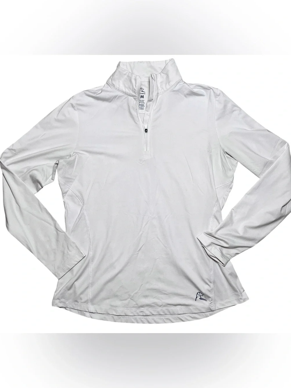 Rhoback Women’s Performance Quarter Zip Pullover Medium White Athletic Golf Top